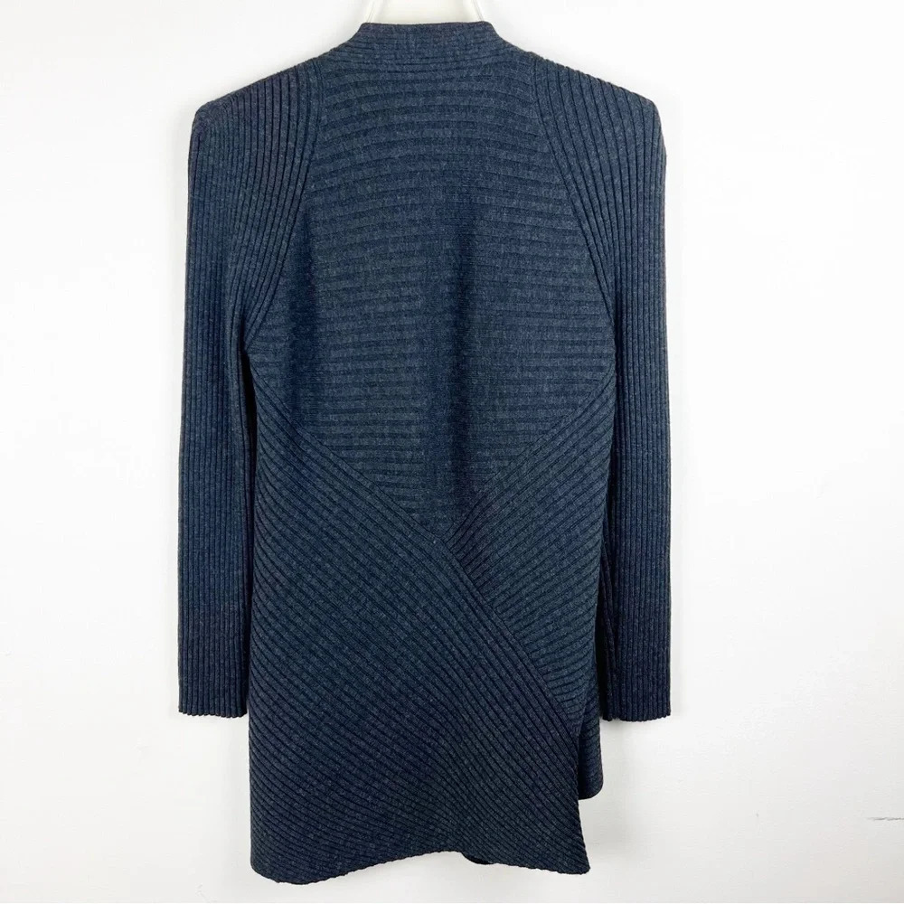 Eileen Fisher Merino Wool Open Front Long Lagenlook Cardigan Small Cozy Sweater - Picture 9 of 14